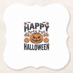 Fröhliches Halloween Kürbis Vintage Gravur Design_ Untersetzer