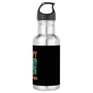 Fröhliches Halloween Kürbis Vintage Vektor Edelstahlflasche