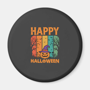 Fröhliches Halloween Kürbis Vintage Vektor Magnet