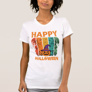 Fröhliches Halloween Kürbis Vintage Vektor T-Shirt