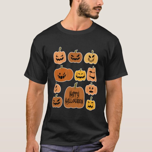 Fröhliches Halloween-Kürbis Vintages Halloween T-Shirt (Vorderseite)