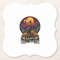 Fröhliches Halloween Kürbis Zauberer Friedhof Voll