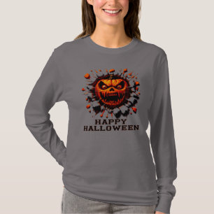 Fröhliches Halloween Kürbis Zerstört Durch T-Shirt
