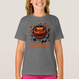 Fröhliches Halloween Kürbis Zerstört Durch T-Shirt