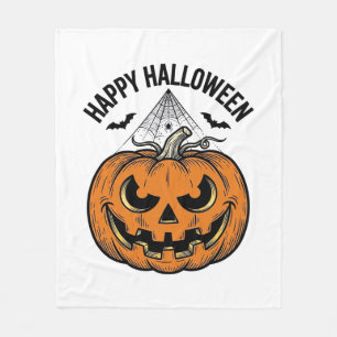 Fröhliches Halloween-Kürbisgesicht Vintage-Vektord Fleecedecke