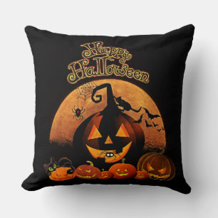 Fröhliches Halloween Kürbisse Kissen