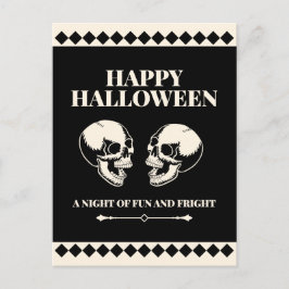 Fröhliches Halloween Lachende Schädel Spaß Feiertagspostkarte
