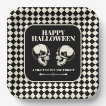Fröhliches Halloween Lachende Totenköpfe Papierpla