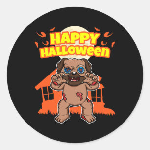 Fröhliches Halloween Lustige Gruselige Halloween-P Runder Aufkleber