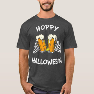 Fröhliches Halloween Lustige Skeletthände mit Bier T-Shirt