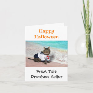 Fröhliches Halloween Lustiger Humor Süße Katze Kos Karte
