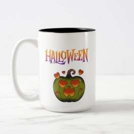 Fröhliches Halloween lustiger Kürbis  Zweifarbige Tasse