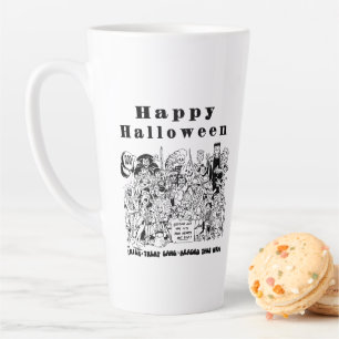 Fröhliches Halloween Lustiger Spuk Gruseliger Hexe Milchtasse