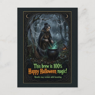 Fröhliches Halloween Magische Hexenbrühe Postkarte