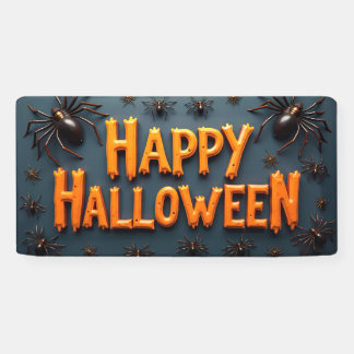 Fröhliches Halloween mit Spinnen  Banner