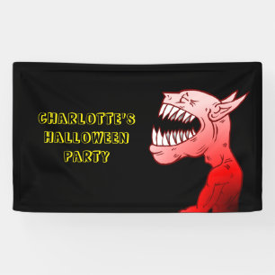 Fröhliches Halloween Monster Banner