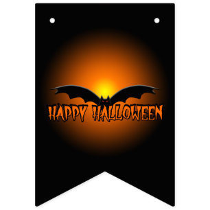 Fröhliches Halloween-Orange Black Bat Banner