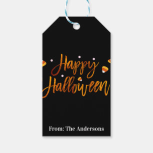 Fröhliches Halloween Orange Folie Moderne Schrift Geschenkanhänger