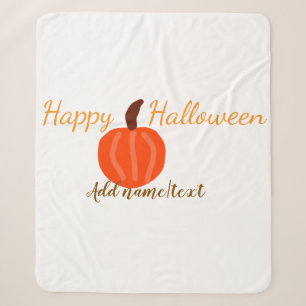 Fröhliches Halloween orange Kürbis Herbst orange b Sherpadecke