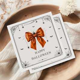 Fröhliches Halloween Orange Schleife Serviette