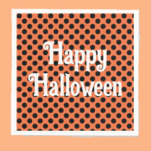 Fröhliches Halloween orange schwarze Punkte Kinder Serviette