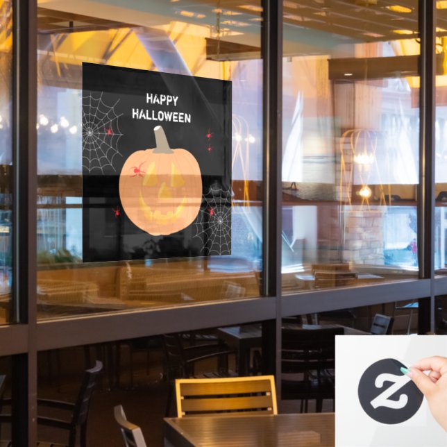 Fröhliches Halloween-Party Vintage Schädel Fensteraufkleber (Restaurantfenster)