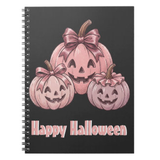 Fröhliches Halloween Pinkoween Vintage-Kürbis-Trio Notizblock