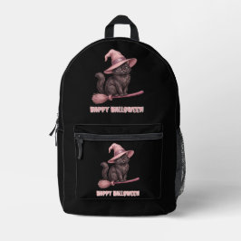 Fröhliches Halloween Pinkoween Vintage Schwarze He Bedruckter Rucksack