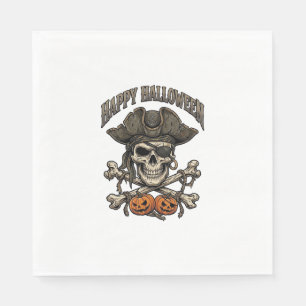 Fröhliches Halloween Piratenschädel Kreuzknochen K Serviette