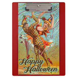 Fröhliches Halloween Retro Plakat Klemmbrett