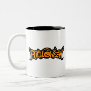 Fröhliches Halloween Ruby Eye Kürbis Silber Rahmen Zweifarbige Tasse