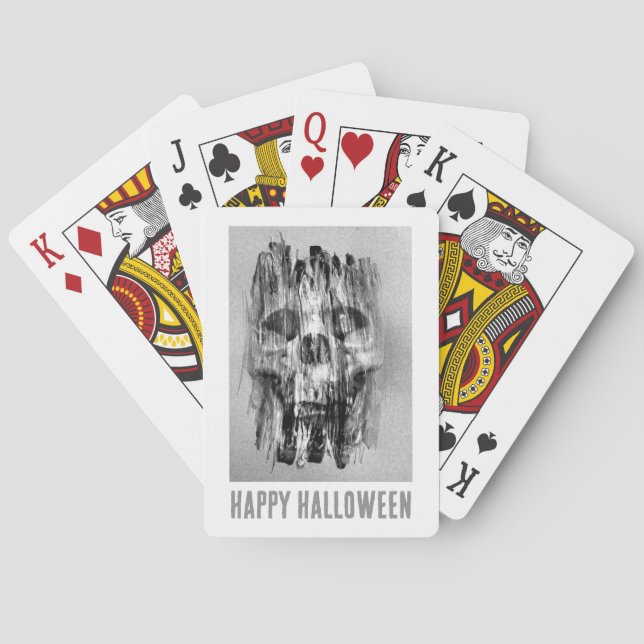 Fröhliches Halloween. Schädel in Not Spielkarten (Rückseite)
