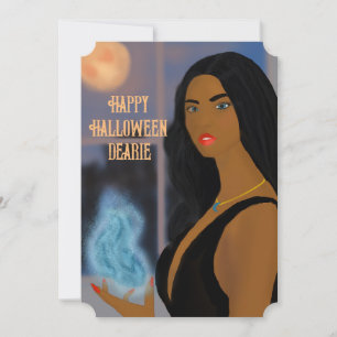 Fröhliches Halloween Schätzchen Hexe Feiertagskarte