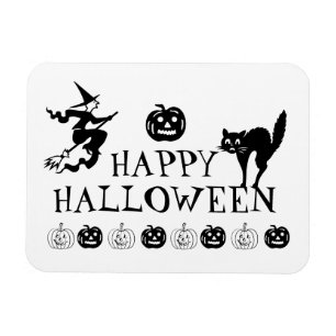 Fröhliches Halloween schwarz weiß gruselig Magnet