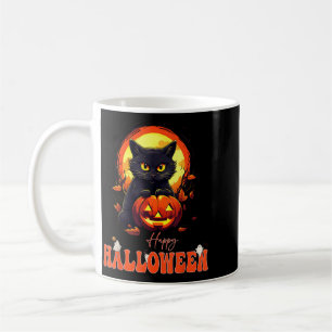 Fröhliches Halloween Schwarze Katze Gruselige Katz Kaffeetasse