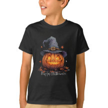 Fröhliches Halloween Schwarzes Jugend T-Shirt