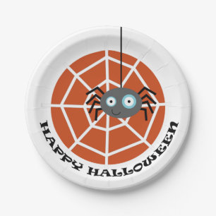 Fröhliches Halloween Spinne Pappteller