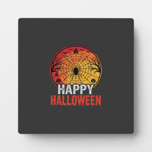 Fröhliches Halloween Spinnennetz Vektordesign Fotoplatte