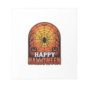 Fröhliches Halloween Spinnennetz Vintage Gravur De Notizblock
