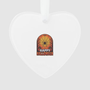 Fröhliches Halloween Spinnennetz Vintage Gravur De Ornament