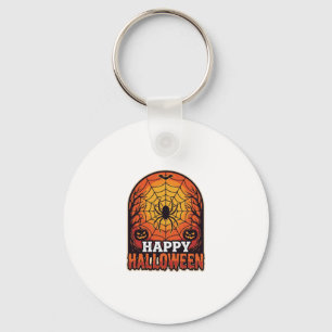 Fröhliches Halloween Spinnennetz Vintage Gravur De Schlüsselanhänger