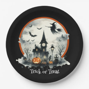 Fröhliches Halloween-Spuk Pappteller