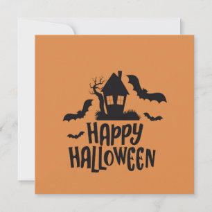 Fröhliches Halloween Spukhaus gruselige Fledermaus Feiertagskarte