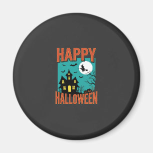 Fröhliches Halloween Spukhaus Hexen Design Magnet