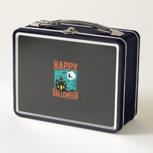 Fröhliches Halloween Spukhaus Hexen Design Metall Brotdose
