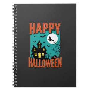 Fröhliches Halloween Spukhaus Hexen Design Notizblock