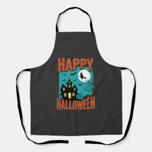Fröhliches Halloween Spukhaus Hexen Design Schürze