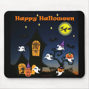 Fröhliches Halloween Spukhaus Mousepad