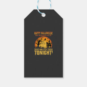 Fröhliches Halloween Spukhaus Süßigkeiten oder Sau Geschenkanhänger