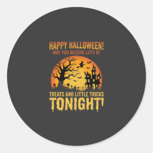 Fröhliches Halloween Spukhaus Süßigkeiten oder Sau Runder Aufkleber